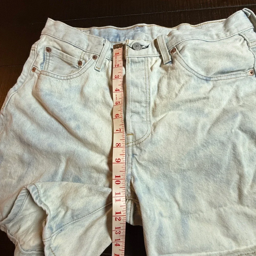 Levi's 501 Denim Shorts Mens W32 Light Wash Acid Wash Cut Off Jean Jorts